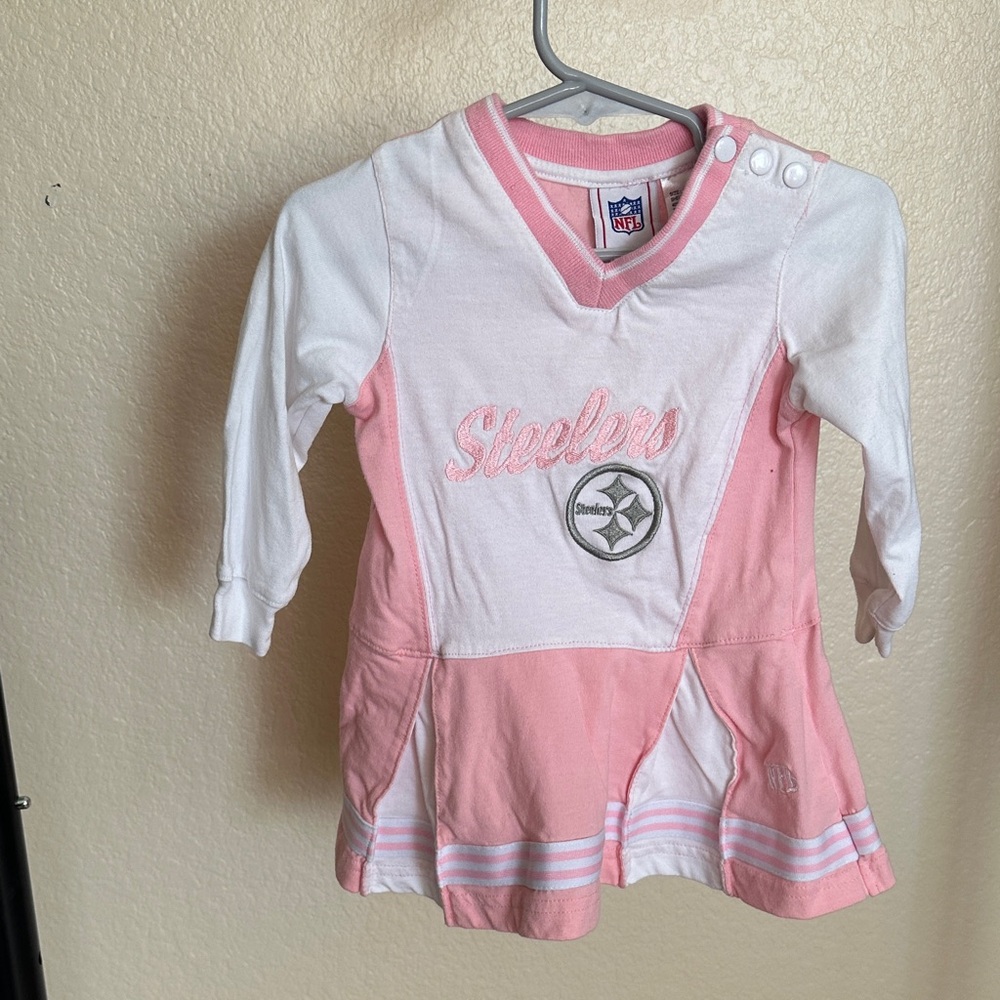 NFL Kids Steelers Pink and White Jersey